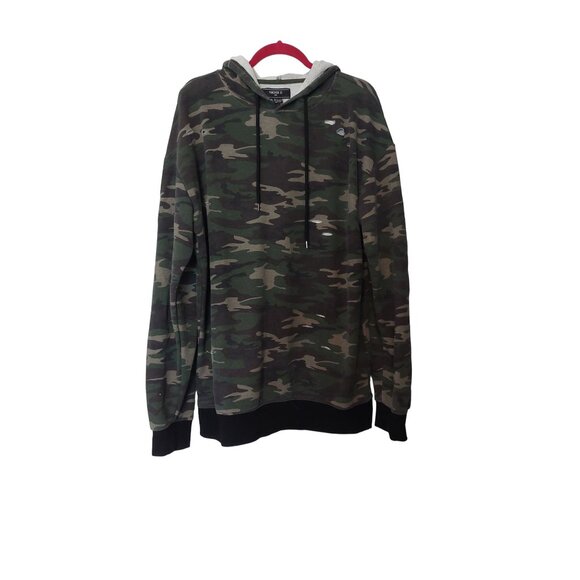 Forever 21 Mens Camouflage Hooded Sweatshirt Size XL - Picture 1 of 3